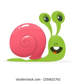 Cartoon funny snail. Isolated