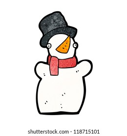caricatura de muñeco de nieve divertido