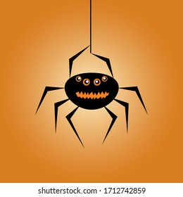 Cartoon funny spider. Vector illustration