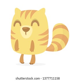 Cartoon funny squirrel or chipmunk illustration. Vector isolated