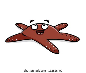 Cartoon funny starfish (vector)
