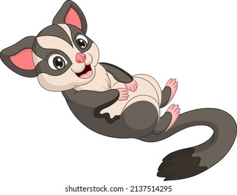 Cartoon funny sugar glider posing