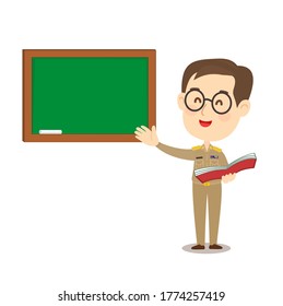 Cartoon Funny Thai Teacher character vector