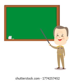 Cartoon Funny Thai Teacher character vector