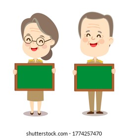 Cartoon Funny Thai Teacher character vector