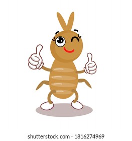 Cartoon Funny Tick Character Vector