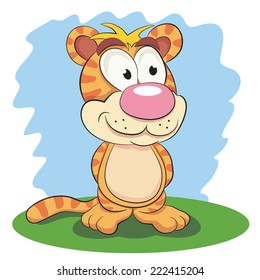 Cartoon funny tiger.