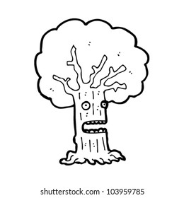 árbol divertido de dibujos animados