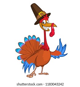 Cartoon funny turkey character for Thanksgiving