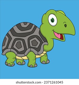 Cartoon funny turtle character design illustration