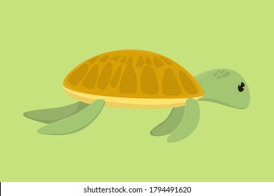 Cartoon funny turtle hand drawing