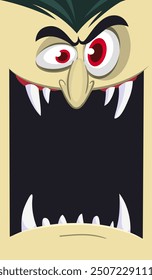 Cara de vampiro divertido de dibujos animados. Scary Halloween dracula diseño de personajes