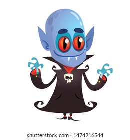 Cartoon funny vampire. Halloween vector illustration