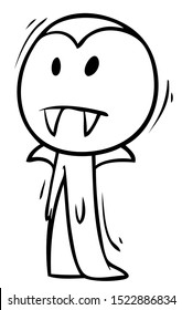 
Cartoon funny vampire. Isolated on a white background. Vector illustration.