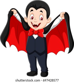 Cartoon funny vampire isolated on white background 