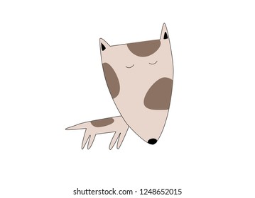 Cartoon funny vector dog illustration. Cute puppy. Doodle character. Hand drawn doggy.