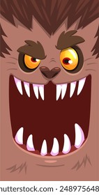 Cartoon funny werewolf character for Halloween design. Vector isolated.