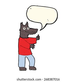 cartoon funny werewolf with speech bubble