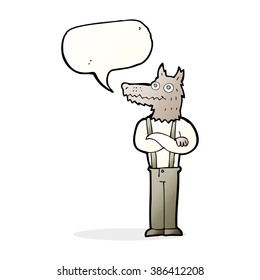 cartoon funny werewolf with speech bubble