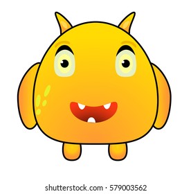 Cartoon Funny Yellow Monster	