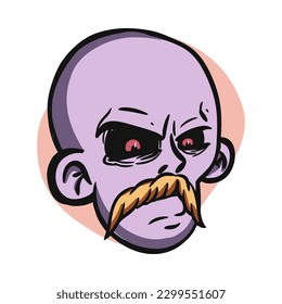 Cartoon funny zombie character design with funny face expression. Halloween vector illustration isolated on white. Party poster,package design or holiday decoration