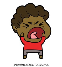 cartoon furious man