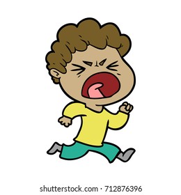 cartoon furious man