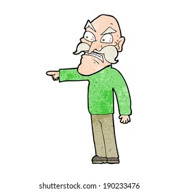 cartoon furious old man