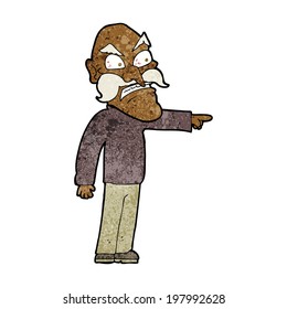 cartoon furious old man