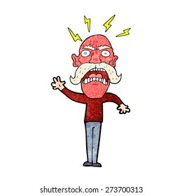 cartoon furious old man