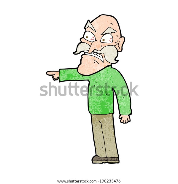 Cartoon Furious Old Man Stock Vector (Royalty Free) 190233476