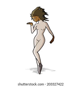 cartoon future space woman