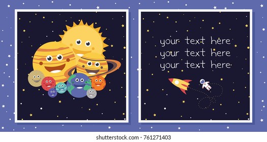 Cartoon galaxy card design