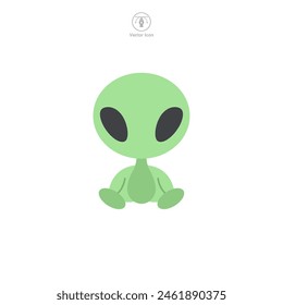 cartoon game Alien Icon symbol vector illustration isolated on white background