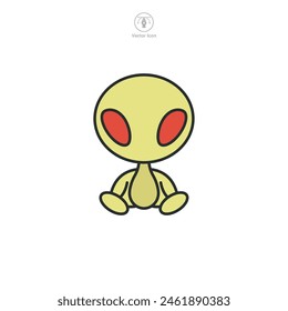 cartoon game Alien Icon symbol vector illustration isolated on white background