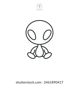 cartoon game Alien Icon symbol vector illustration isolated on white background
