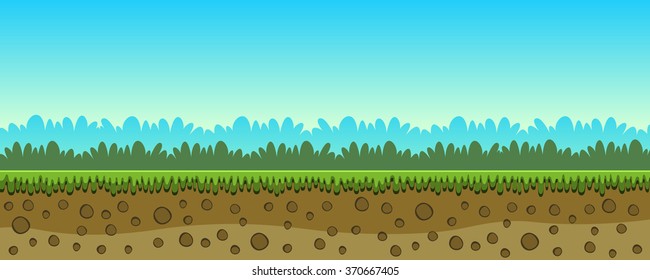 Cartoon game background landscape. Vector illustration. 