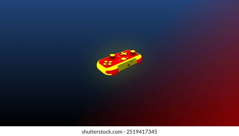 controle de jogo de desenho animado e fundo de cor escura