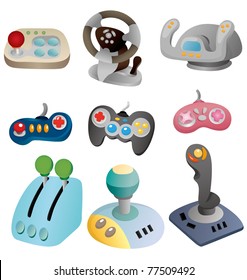 cartoon game joystick icon set