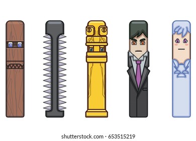 Cartoon Game Objects. A 2D game art object design for any type of game. Its fully customizable.