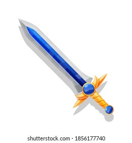 Cartoon game sword isolated. Vector illustration.