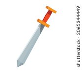 cartoon game sword, Cartoon sword for game on white background, vector illustration