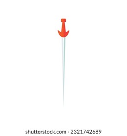 Espada de juego de caricatura sobre fondo blanco. Diseño de caricaturas de armas antiguas de espadas caballero cruzadas