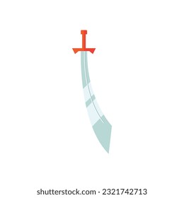 Cartoon game sword on white background. Crossed Knight Sword Ancient Weapon Cartoon Design