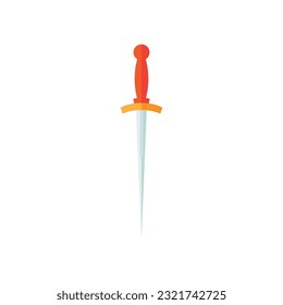 Espada de juego de caricatura sobre fondo blanco. Diseño de caricaturas de armas antiguas de espadas caballero cruzadas
