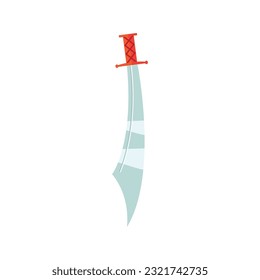 Cartoon game sword on white background. Crossed Knight Sword Ancient Weapon Cartoon Design