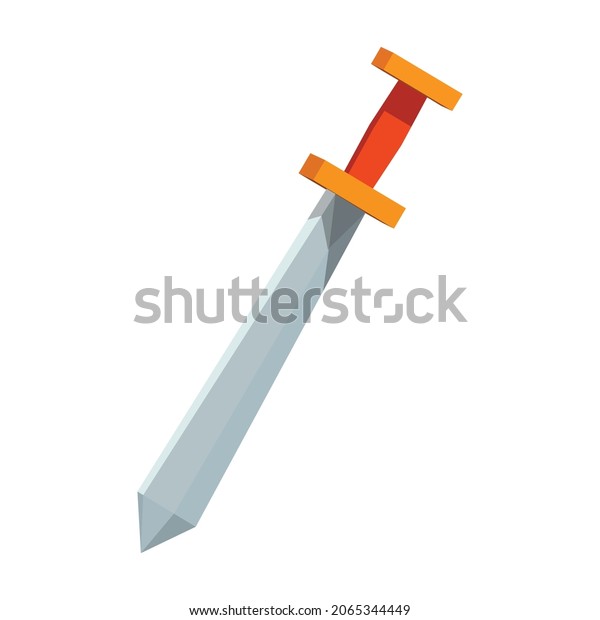 cartoon game sword, Cartoon sword for game\
on white background, vector\
illustration