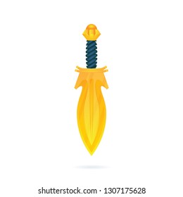 Cartoon game sword. Cartoon style vector weapon. Medieval cartoon sword.