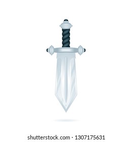 Cartoon game sword. Cartoon style vector weapon. Medieval cartoon sword.