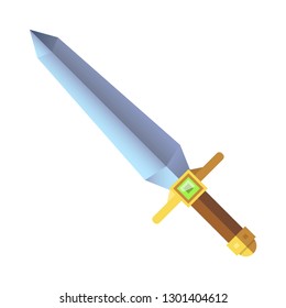 Cartoon game sword. Vector illustration. 